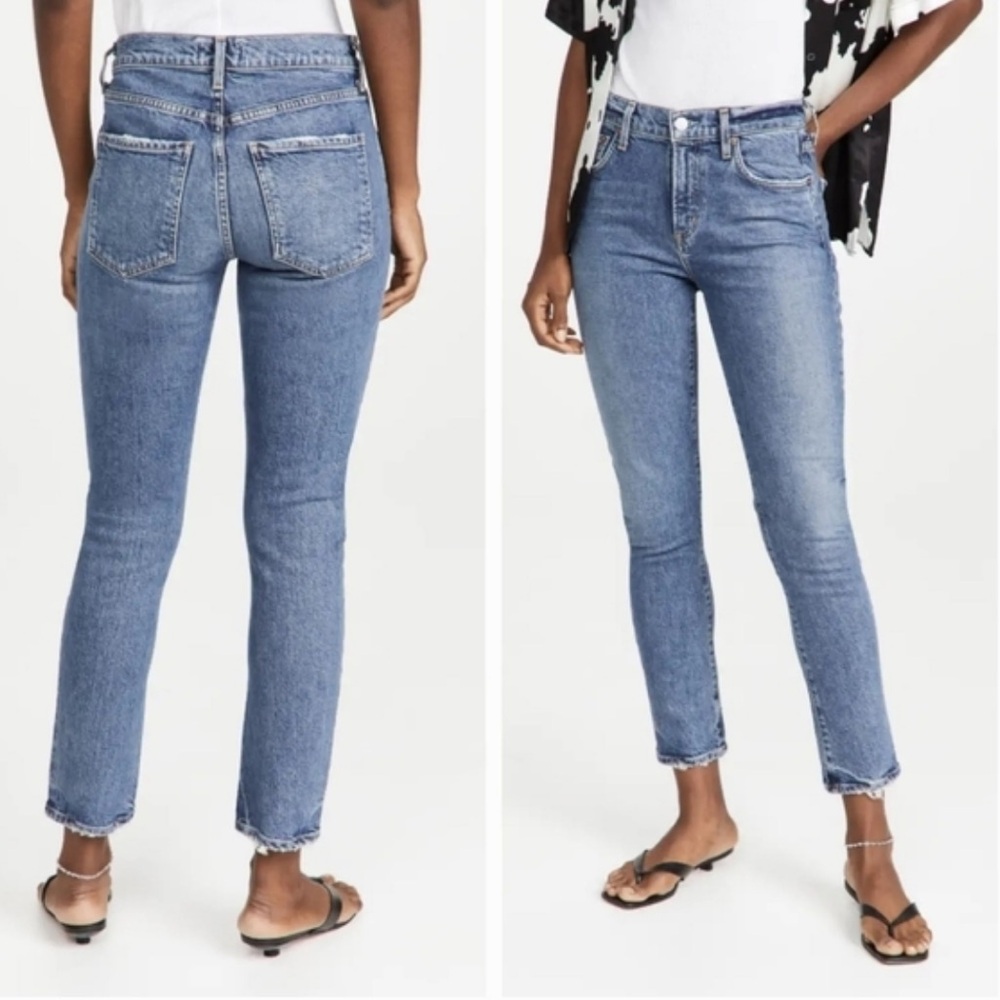 AGOLDE TONI MID RISE STRAIGHT Blue Jeans Size 27